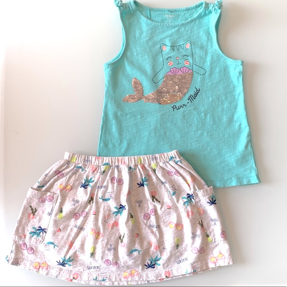 Carter’s Mermaid Cat Top & Skort